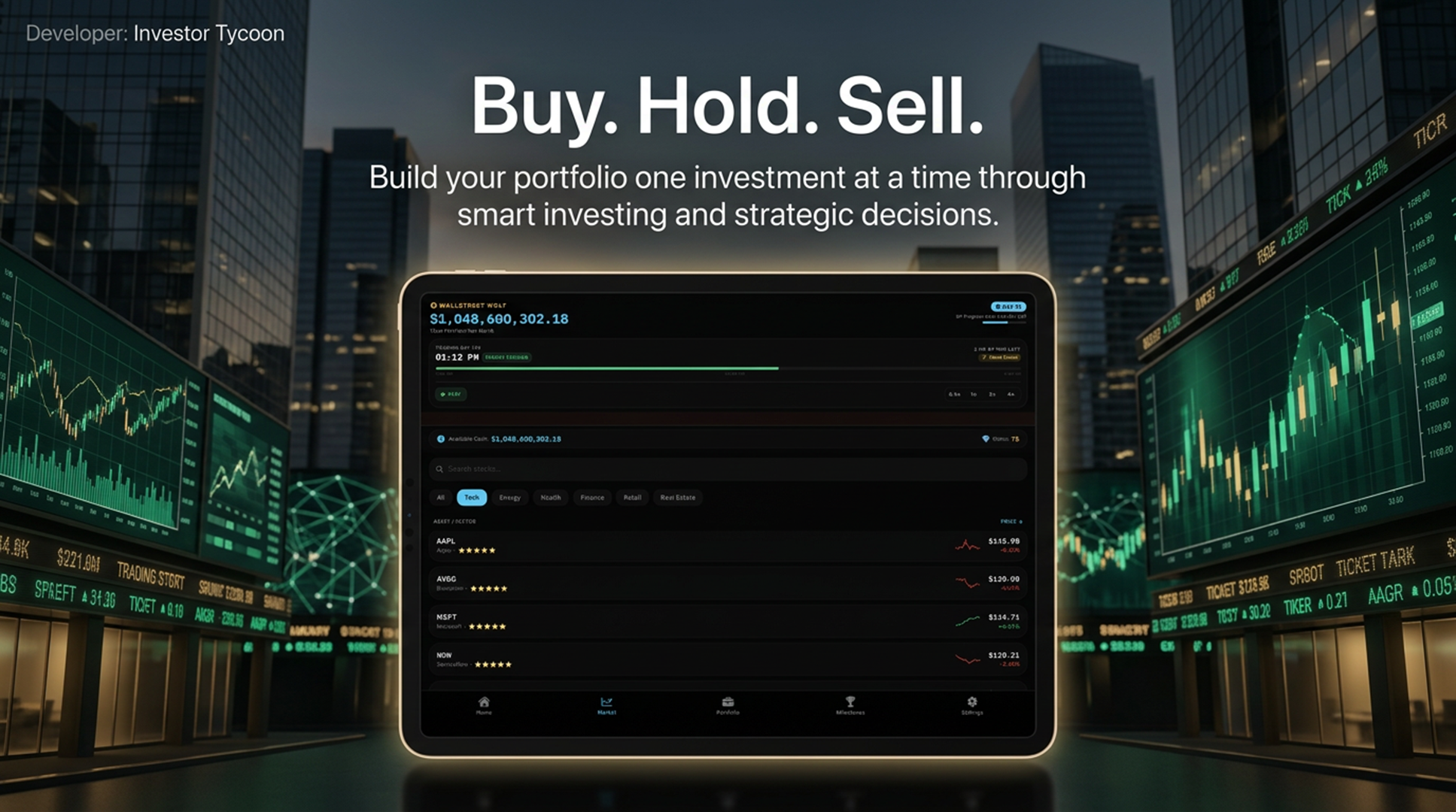 Investor Tycoon on iPad - Market