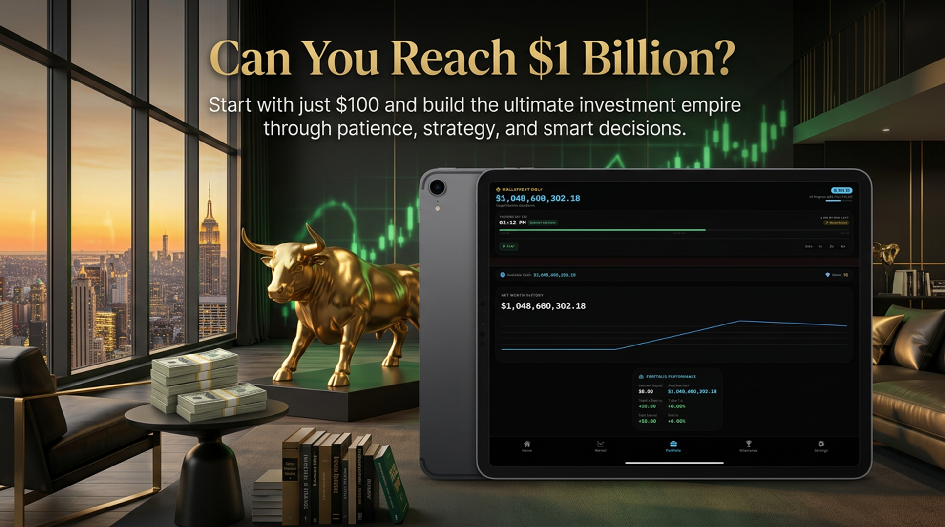 Investor Tycoon on iPad - Analytics